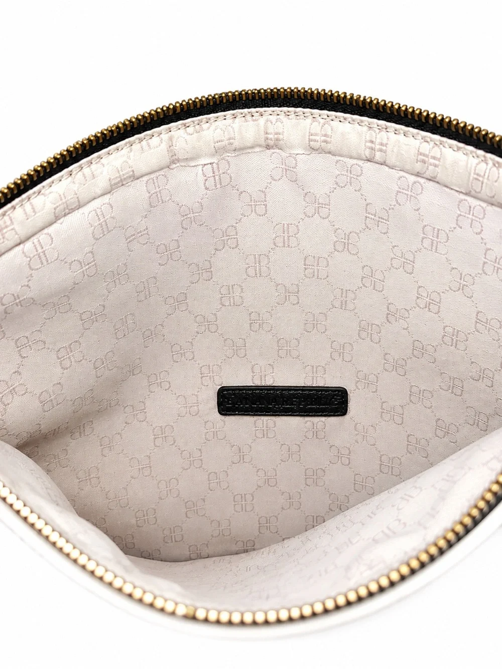 Black and Cream Fold-Over Leather Clutch Wallet Banana Republic